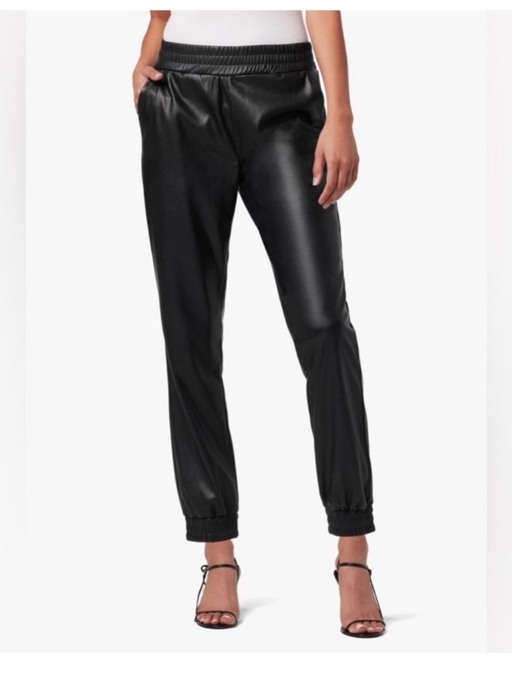 🖤 Joe’s Jeans Black Vegan Leather Joggers with Pockets 🖤 size M like new